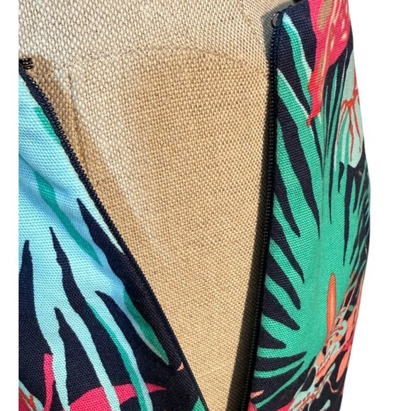 Talbots Womens Skirt Tropical Jungle Botanical Size 6P Stretch Cotton Canvas - Picture 7 of 8